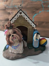 Danbury Mint Home Sweet Home Shih Tzu At Play Resin Fun House Figurine Display 