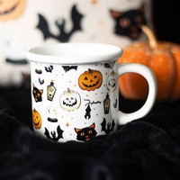 Tasse Kaffeetasse Tee Tasse Spooky Katze KüRbis Halloween 500Ml