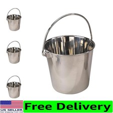 Heavy-Duty Stainless Steel Pail for Kennels Farms - 1 Quart, Rust-Proof Design