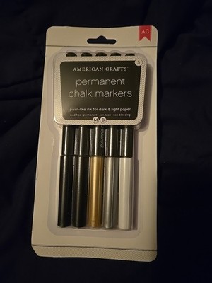 American Crafts Permanent Chalk Markers 5-Pkg- for DIY Scrapbooking NEW