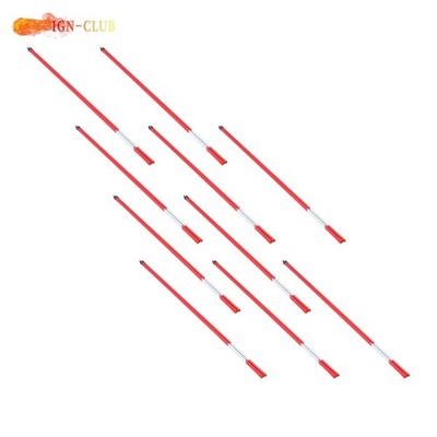 Red Reflective Markers 48 Inch Long Driveway Markers Snow Stakes 5/16'' Diameter