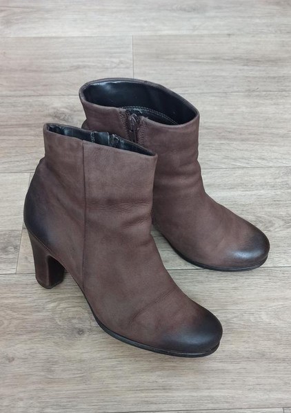 Women Ecco Boots Brown Nubuck 38 #3QPL