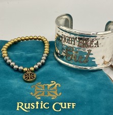 Rustic Cuff Fight Like A Girl Hammered Silver...