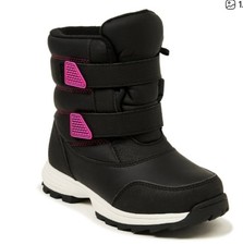 Wonder Nation Baby / Toddler Girls Black Pink Winter Snow Boots Sz 1