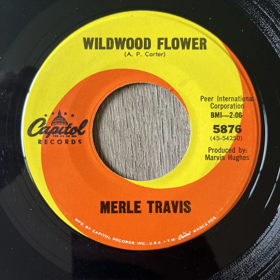 MERLE TRAVIS - CLASSIC RECORDS, Capitol - 7" Vinyl 45rpm, Wildwood Flower Foto 3 de 4