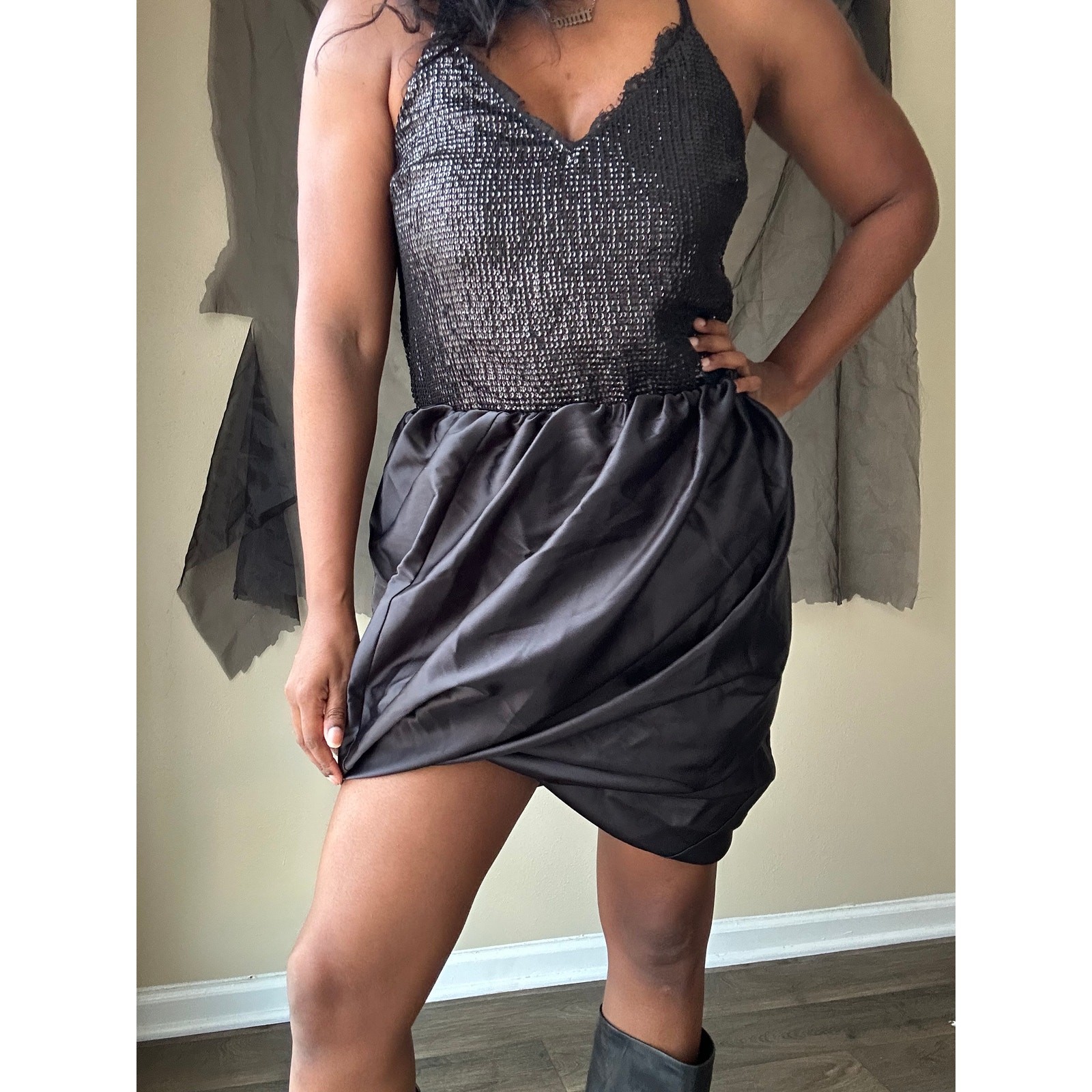 Ganni Black Bubble Skirt EU Size 44 US Size XL