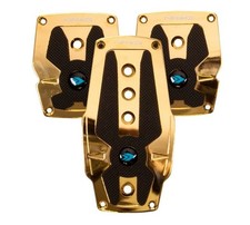 Nrg Aluminum For Sport Pedal Mt Chrome Gold With Black Rubber Inserts