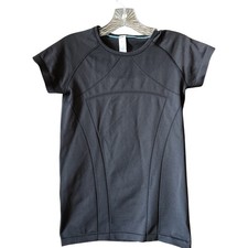 Ivivva By Lululemon Shirt Girls 14 Black Athletic Stretch Top Gym Breathable