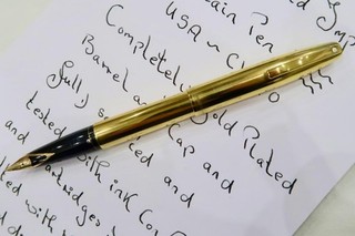 SHEAFFER IMPERIAL 444XG UPGRADED TO GOLD PLATED FOUNTAIN PEN WITH INK CONVERTER
