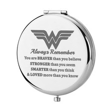 Heroine Pocket Mirror, Braver, Stronger, Smarter, Diana Fans Gift, Compact