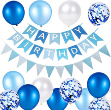 Luftballons Geburtstag Dekoration Set Happy Birthday deko Banner Party Konfetti