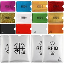 16 RFID Blocking Sleeves Set 12 Colorful Credit Card Protector RFID