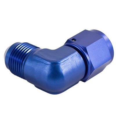 Eloxiert blau -6 JIC 9/16 UNF x 18 90 Grad Stecker auf Buchse drehbarer Adapter