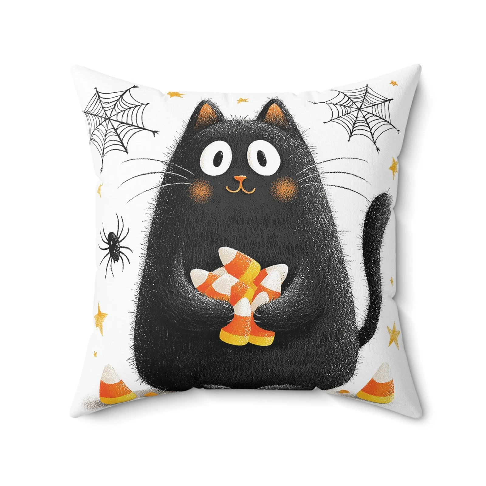 Halloween Black Cat Throw Pillow Cover