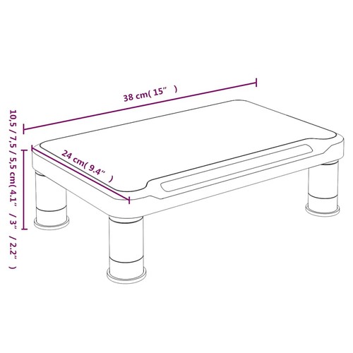 Monitorstandaard 38x24x10,5 cm zwart vidaXL - Afbeelding 7 van 7