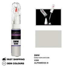 PER BMW ALPINWEISS III U300 Ritocco Penna Vernice Brush Fix Kit Set Scratch Chip