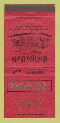 Matchbook Cover - Tolly's Cafe Beresford SD 30 Strike