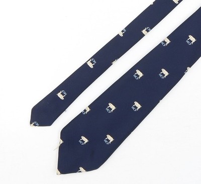 Ernex Herren blau geometrisch Polyester spitz Krawatte Einheitsgröße - Schweinemuster