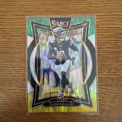 Caleb Williams Green Yellow Prizm Shock 2024 Rookie Panini Select