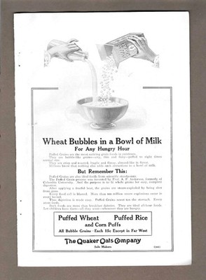 1919 Quaker Oats Company Bubble Grains & Portland Cement Association Print Ads
