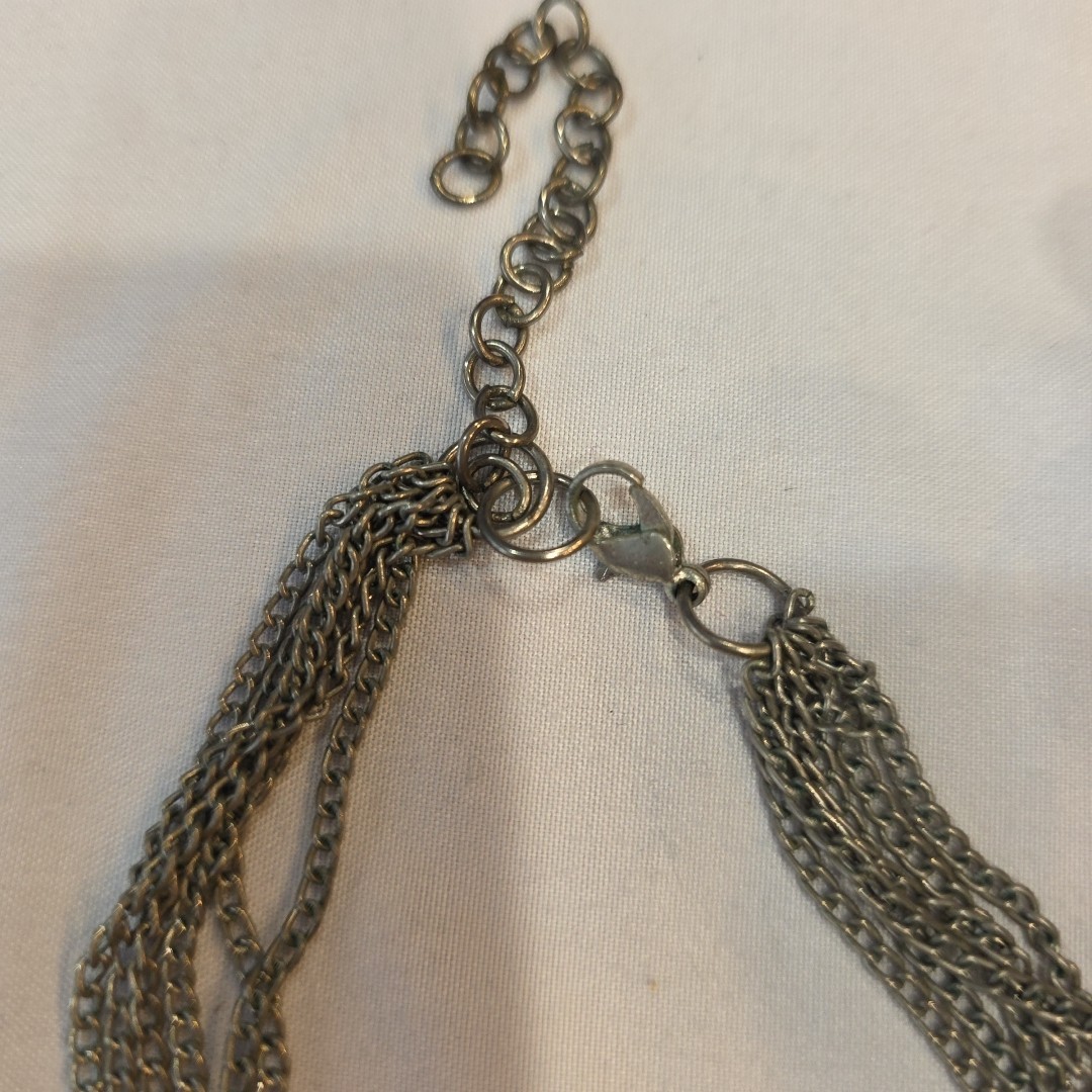 Chunky Loop Statement Necklace Black, Blue & Grey… - image 8