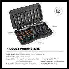 42in1 Magnetic Screwdriver Set, DIY Ratchet Screwdriver Set Multi Bit Magneti&&&