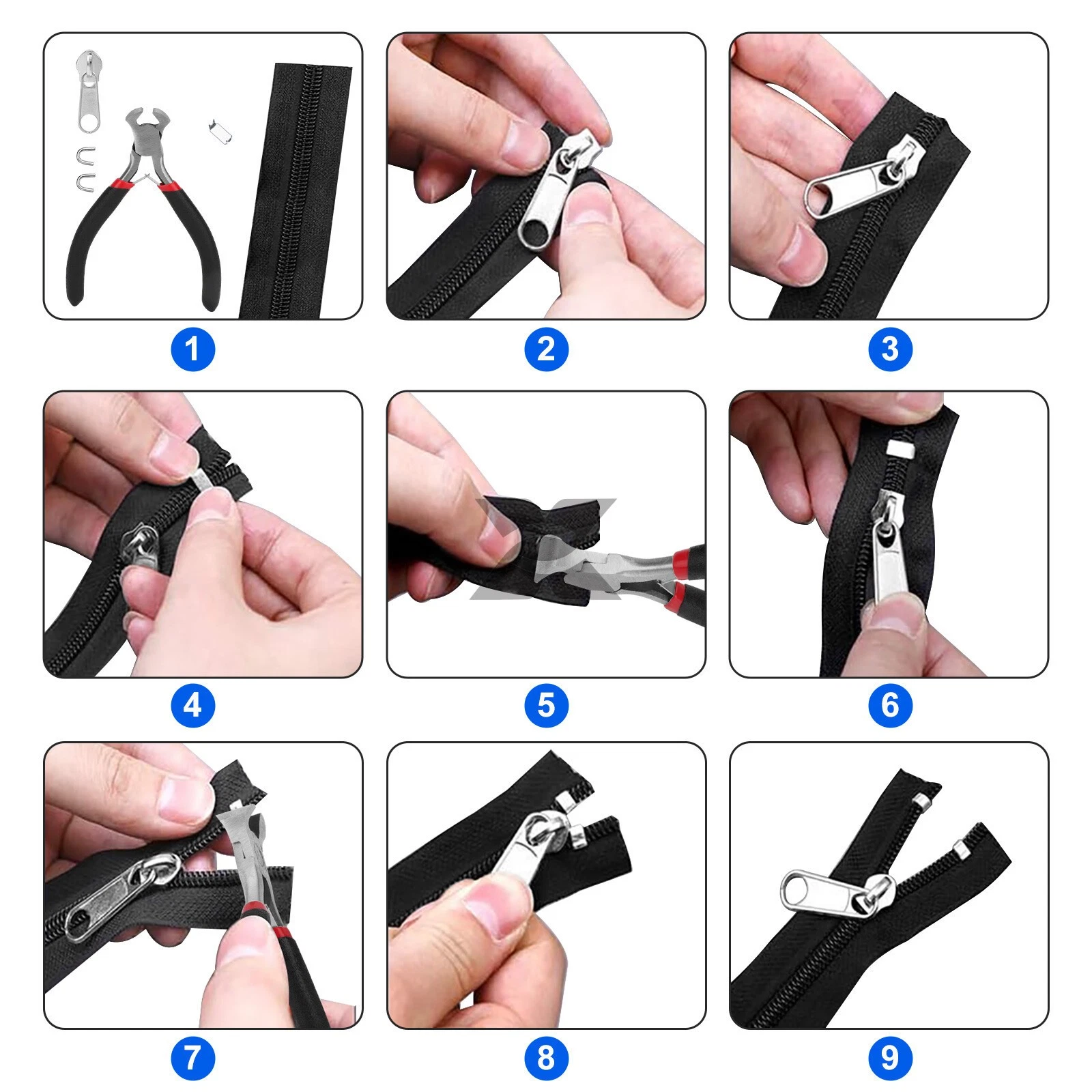 85pcs Fix Zipper Zip Slider Repair Instant DIY Kit Removable Rescue Replacement - product detail image 6