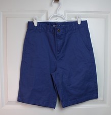 NWOT Boy's Old Navy Flat Front Chino Shorts Seaborne Blue Zip Front Twill Sz 16
