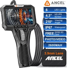 ANCEL AN303 Articulating Borescope Endoscope Inspection Camera For Engine HVAC