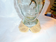 VINTAGE 1940s 1950s Handmade Detachable Faux Pearl Beaded Collar Necklace B-11