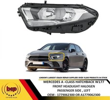 MERCEDES A CLASS W177 2018 - 2023 HEADLIGHT HALOGEN LED DRL PASSENGER LEFT DEPO
