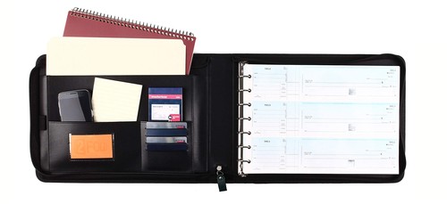 2Fold Zippered Business Checkbook Binder - 7 Ring Binder for Business Checks - Picture 9 of 9