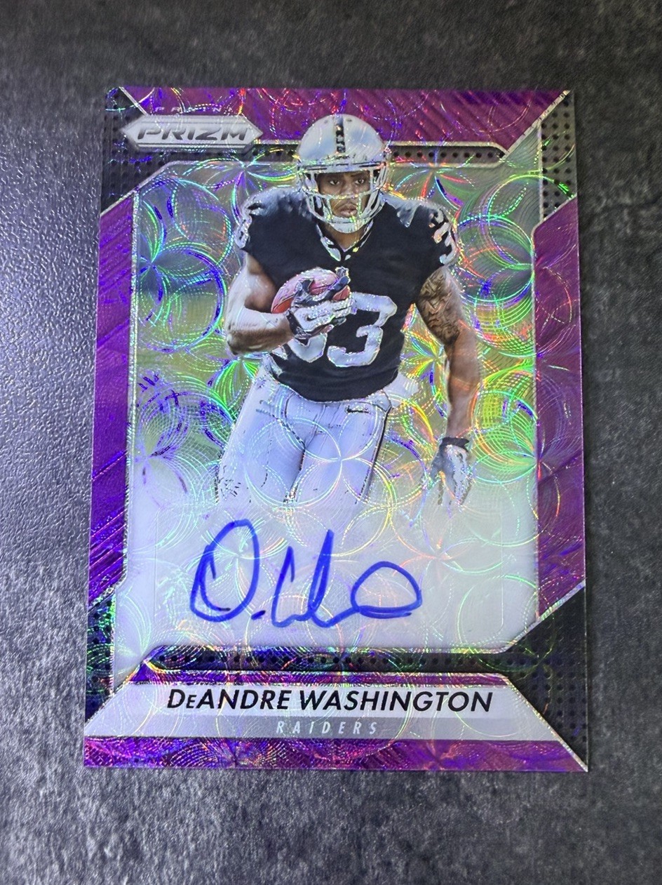 2016 Panini Prizm Rookie Purple Scope 17/99 DeAndre Washington #RA-DWS Auto