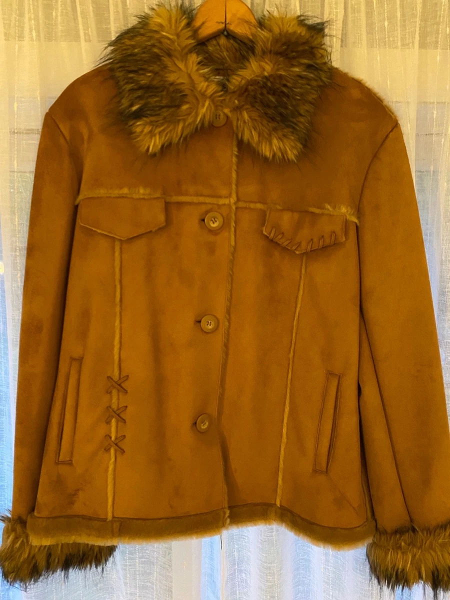 Faux Fur Suede Vintage Coats, Jackets & Vests for Women for sale