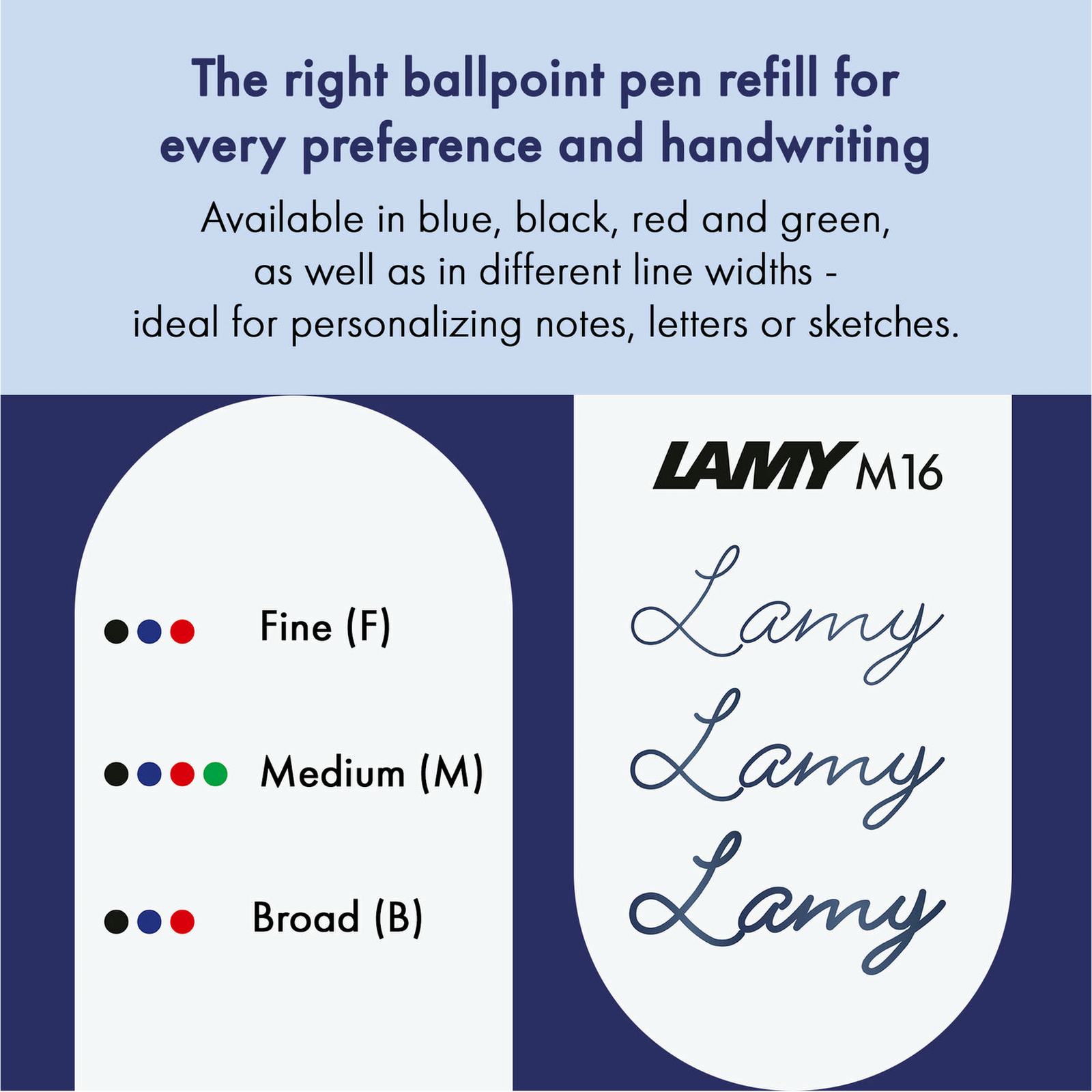 LAMY M16 Ballpoint Pen Refill - Broad - Black Ink - Pack of 4