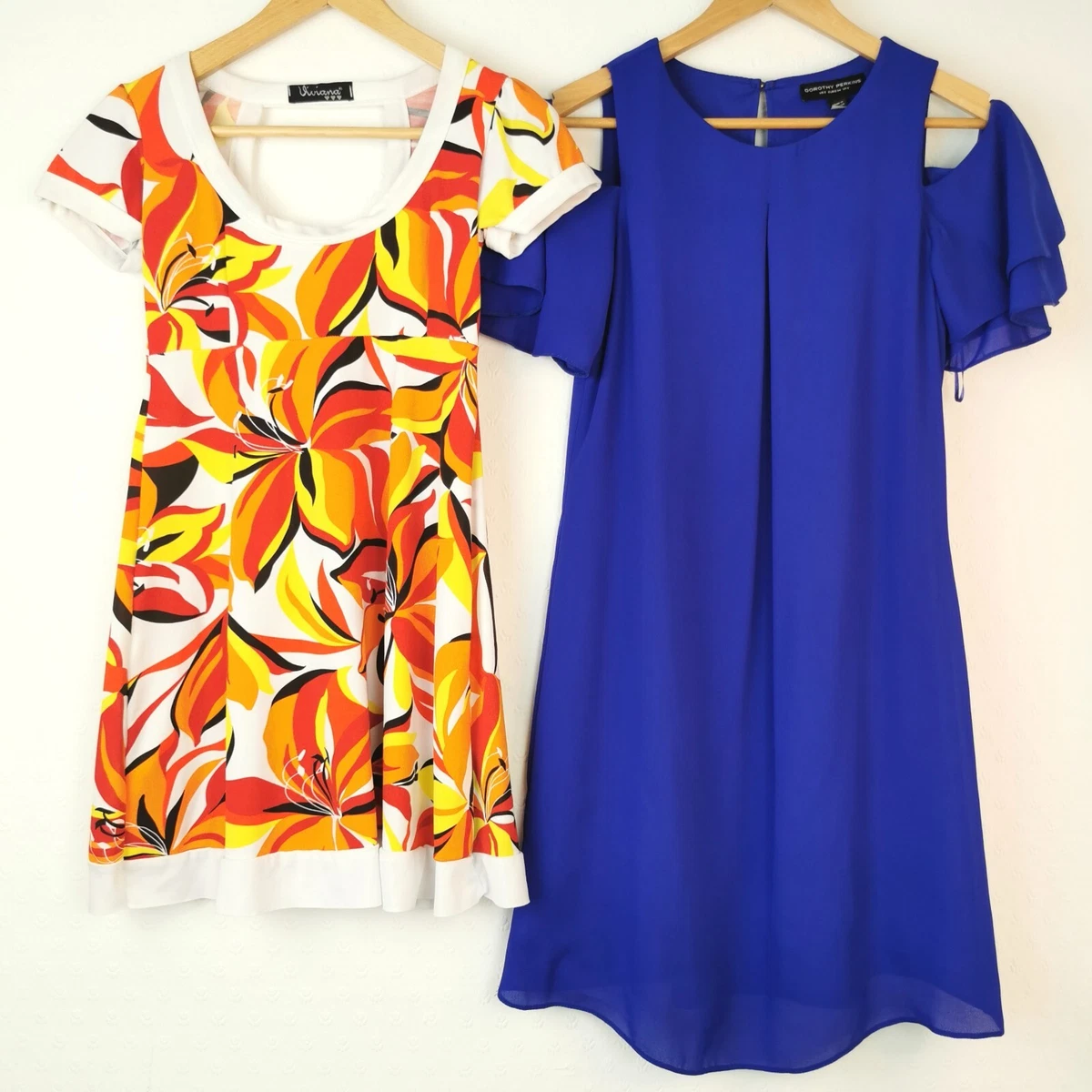 Dorothy Perkins Blue Vivannai Orange Summer Holiday Dresses size 6 vgc