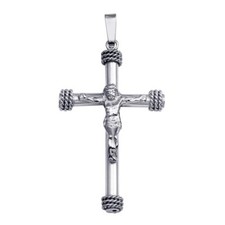 Pendentif Croix Crucifix En Argent Sterling