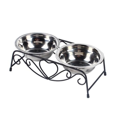 Pet Feeding Bowl for Cats and Small Dogs, Double Feeding Bowls with Raised Stand - Picture 7 of 24