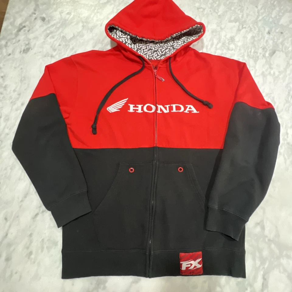 FACTORY EFFEX (FX) HONDA Sudadera con Capucha Para Hombres M Cremallera Completa Cordón Bolsillo Foto 3 de 4