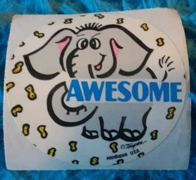 Vintage 90s Medbadge  Reward Sticker AWESOME elephant Dr. Office NEW