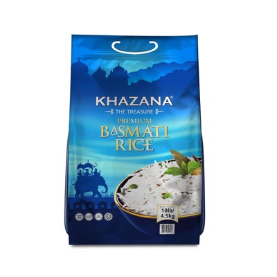 Authentic Premium Basmati Rice by Khazana in 10 lb Bag - Aromatic and Flavorf...