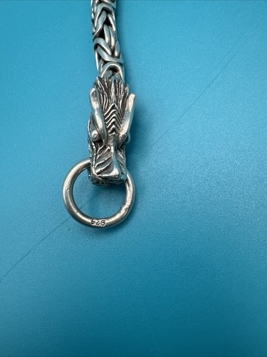 Genuine Byzantine 925 Sterling Silver Chain Link Dragon 20" Necklace, 95.7g - Picture 5 of 5