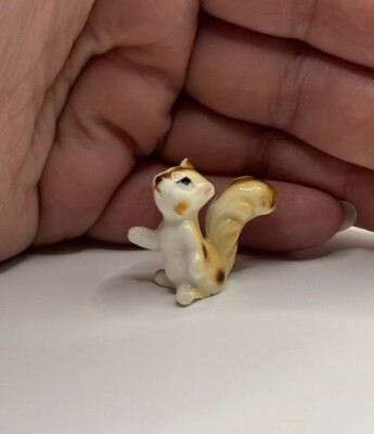 Vintage Dollhouse Miniature Glossy Squirrel  Tiny Adorable Animal Trinket