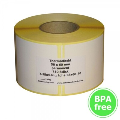 Bizerba Scale Labels 58 X 90 Plain White Thermal X 12 Rolls X - Foto 9