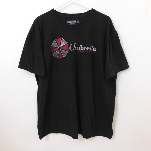 Resident Evil 20th Anniversary Umbrella Tshirt Black Short Sleeve Cotton Men 2XL