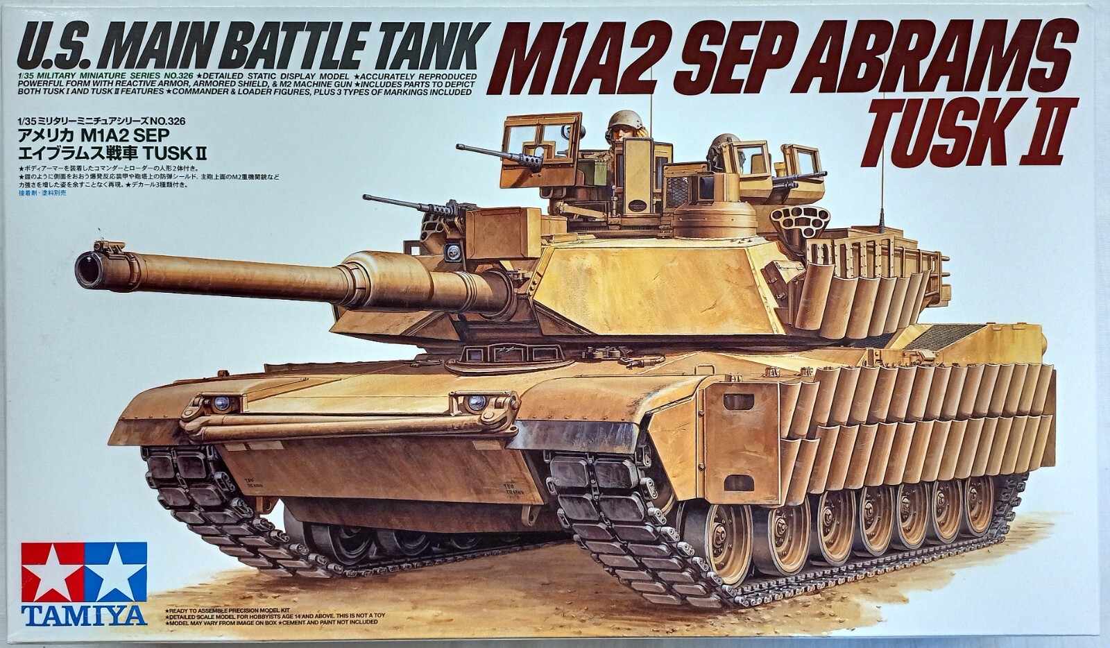 Tamiya 35326 US Main Battle Tank M1A2 SEP Abrams TUSK II 1:35 Zustand 1