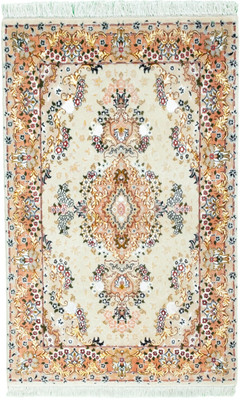 Tabriz 50Raj-Handgeknüpfter Perserteppich mit Seidenanteil 128 x 82 cm