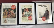 1940&rsquo;s Vintage Coca Cola Coke Framed signs