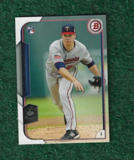 TREVOR MAY - 2015 BOWMAN ROOKIE CARD # 140 - MINNESOTA TWINS - MLB. rookie card picture