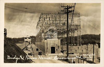 Bridge & Power House Conowingo MD Maryland 1928 RPPC Photo Postcard COPY